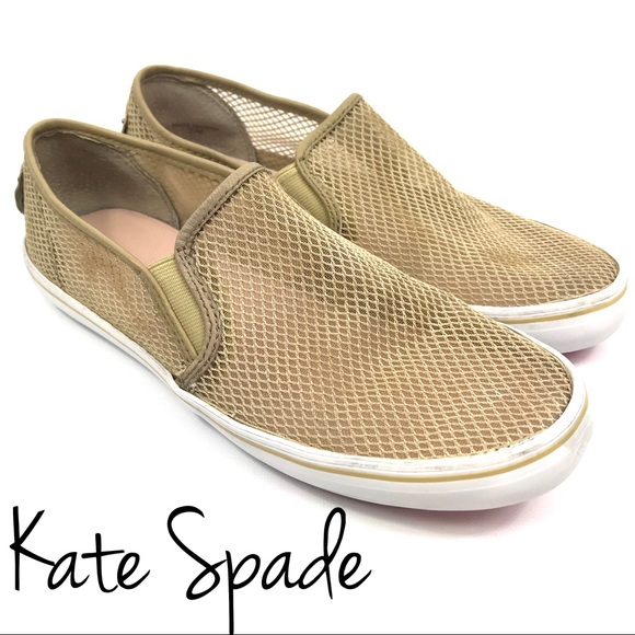 kate spade Shoes - Kate Spade gold mesh slip on sneakers - sz 7